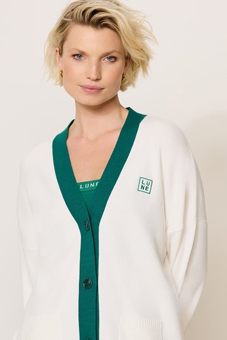 OLLY CARDIGAN MARSHMELLOW/COURT GREEN 4