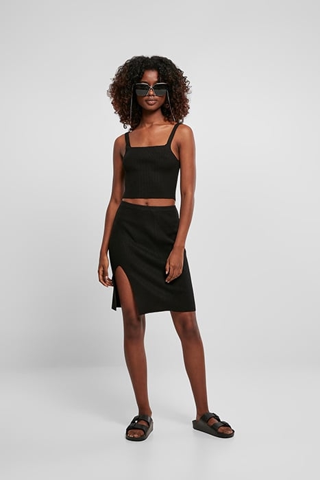 LADIES CROPPED KNIT TOP BLACK 3