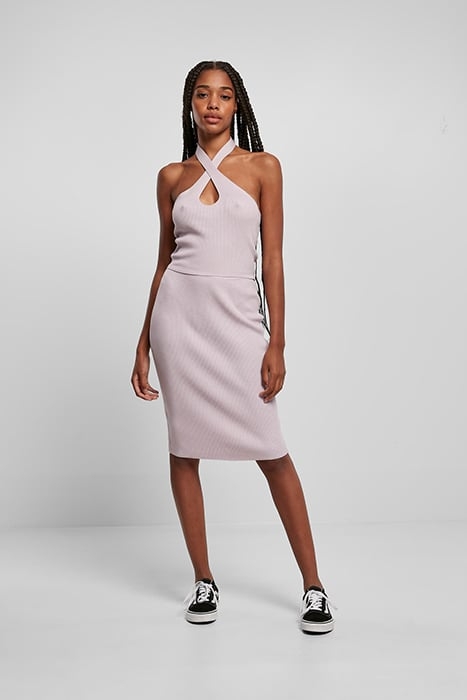 LADIES RIB KNIT MIDI SKIRT LILAC 3