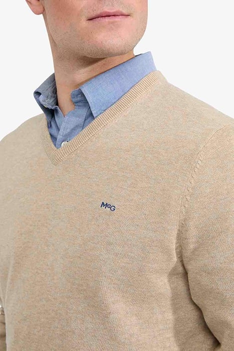 V-NECK SWEATER SAND 6