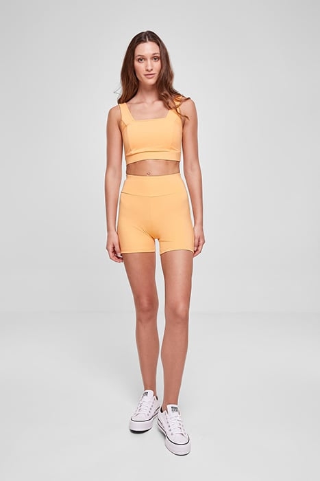 LADIES RECYCLED HIGH WAIST CYCLE HOT PANTS PALEORANGE 3