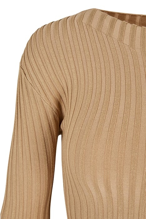 LADIES SHORT RIB KNIT TWISTED BACK SWEATER UNIONBEIGE 8