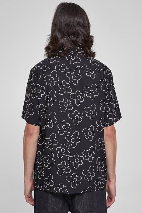 VISCOSE AOP RESORT SHIRT BLACKFLOWER 2