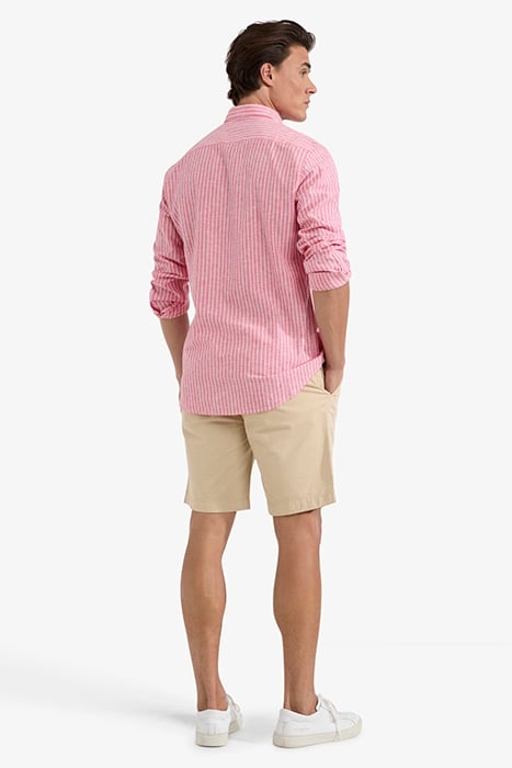 COTTON LINEN STRIPE SHIRT RED 3