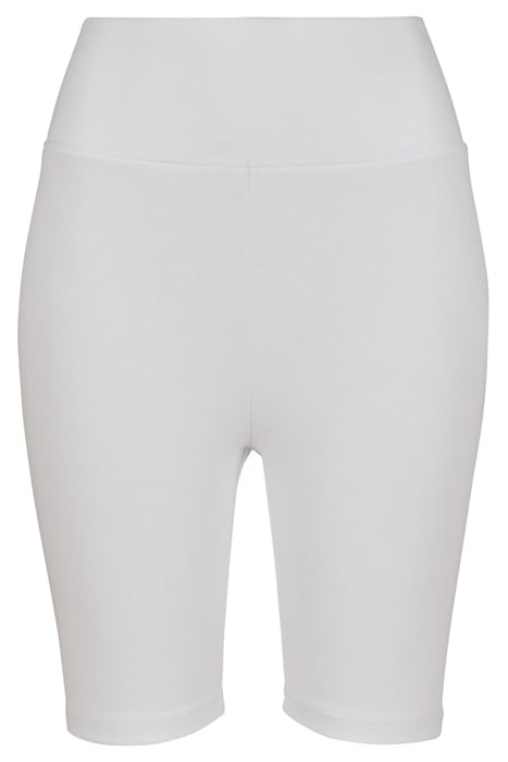LADIES HIGH WAIST CYCLE SHORTS WHITE 1