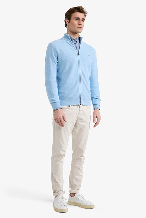 STRUCTURED ZIP THRU CARDIGAN LIGHT BLUE 2