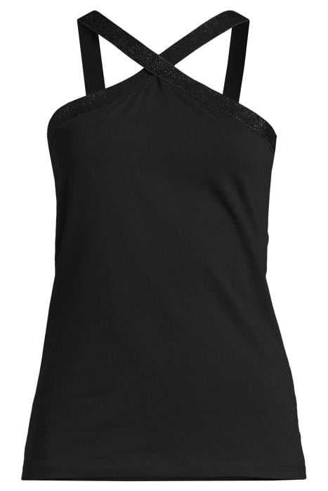 SINGLET CROSS BAND ORGANIC COTTON ELASTANE BASIC BLACK 3