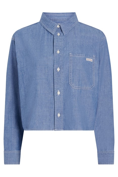 CROPPED DAD DENIM SHIRT DENIM MEDIUM 4