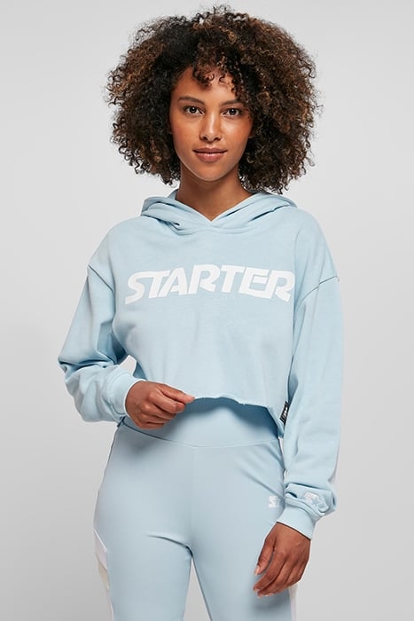 LADIES STARTER CROPPED HOODY ICEWATERBLUE 1