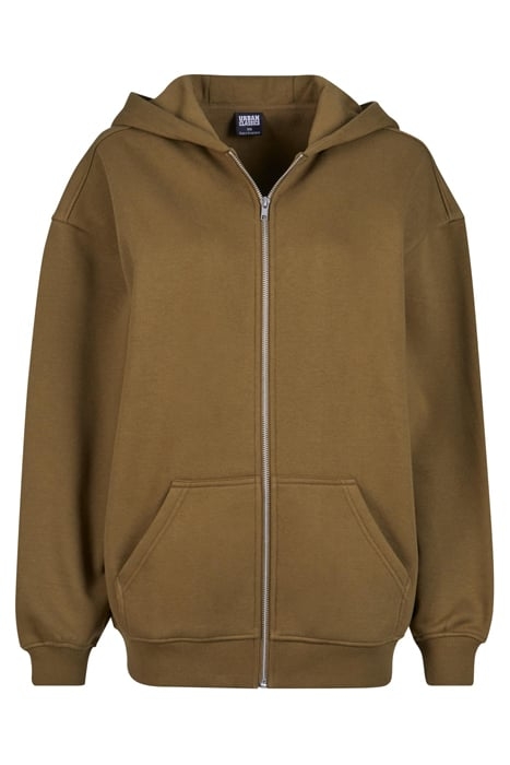 LADIES OVERSIZED ZIP HOODY SUMMEROLIVE 1