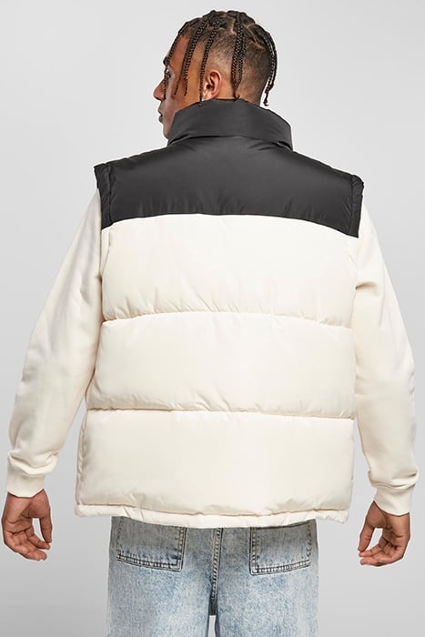 BLOCK PUFFER VEST BLACK/WHITESAND 2