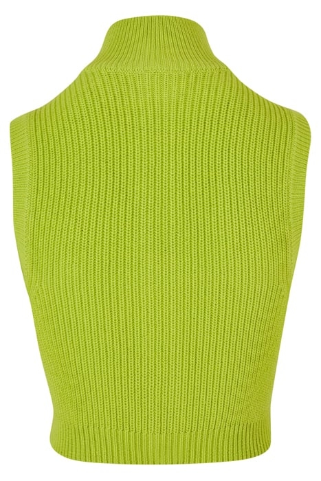 LADIES SHORT KNIT VEST FROZENYELLOW 5
