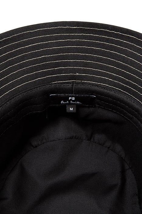 MEN HAT BUCKET HAPPY BLACK 4