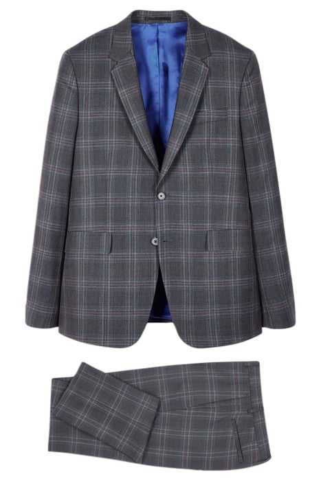 GENTS SLIM FIT 2 BUTTON SUIT GREYISH BLUE 1