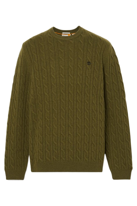 PHILLIPS BROOK CABLE CREW NECK SWEATER DARK OLIVE 3