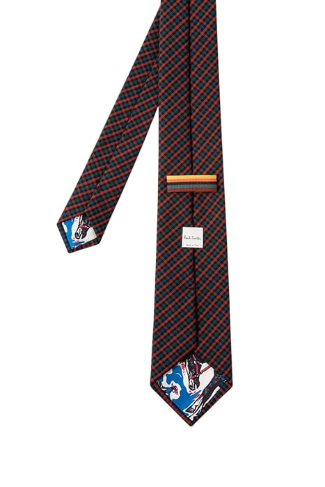 MEN TIE GINGHAM PETROL BLUE 2