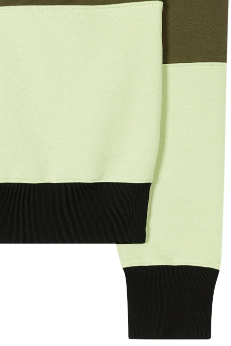 MENS REG FIT PLACKET SWEATSHIRT ZEBRA OLIVE GREEN 3