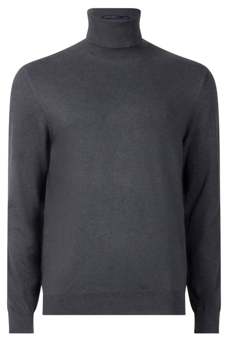 STRETCH COTTON ROLL-NECK BLACK 1