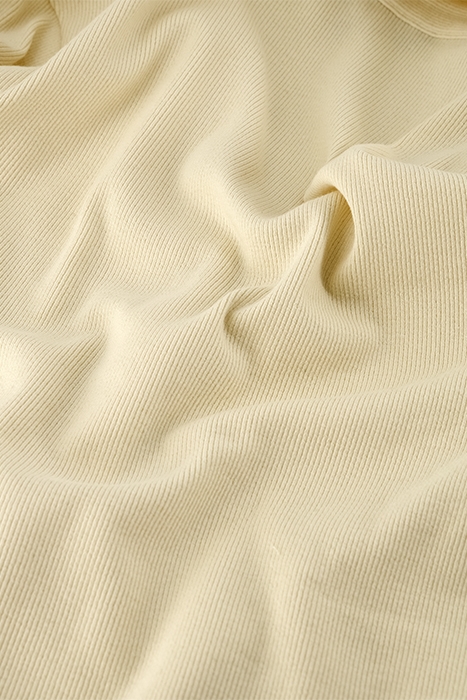 RIB BUTTON SHIRT VANILA 4