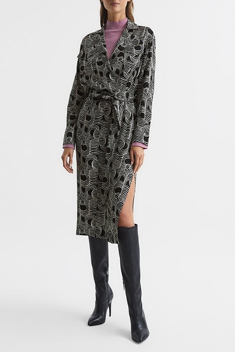 GEORGINA-MONO SWIRL PRINT BLACK/CREAM 1