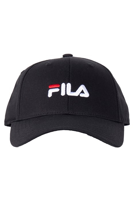 BRASOV 6 PANEL CAP WITH LINEAR LOGO - STRAP BACK BLACK BEAUT 2