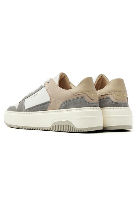 BASKET COURT (L) WHITE LEATHER GREY - TAUPE 3