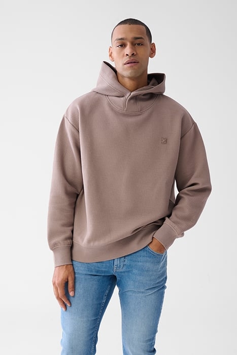 MA-SBJAQUARD HOODIE LIGHTBROWN 1