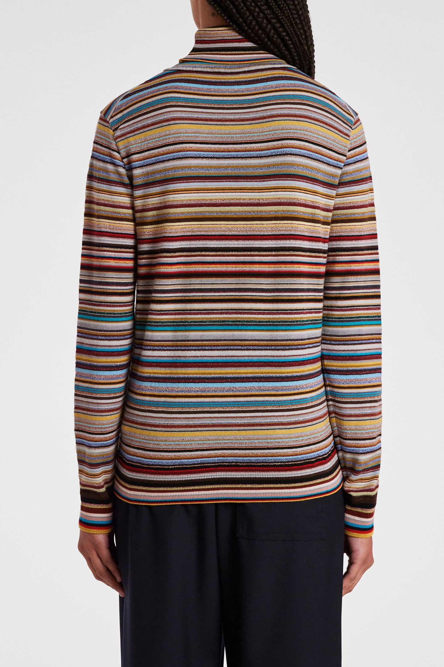 WOMENS KNITTED PULLOVER ROLL NECK MULTI COLOURED 2