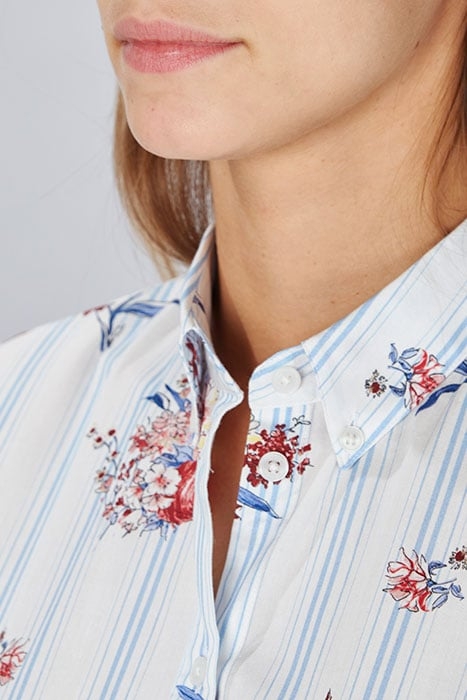 OVERSIZED COTTON FLOWER SHIRT BLUE 5