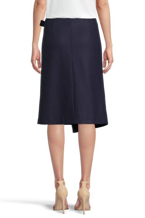 WRAP POCKET WOOL SKIRT NAVY 2
