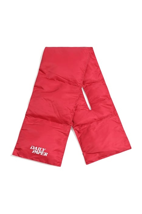 RED PUFFER SCARF 1