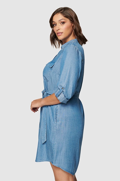 INEZ CURVE UTILITY SHIRT DRESS CHAMBRAY 3