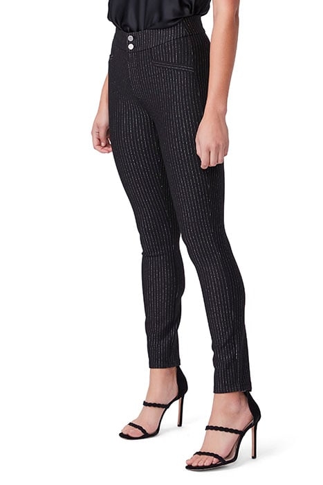 ARELLA PONTE PANT BLACK/SILVER LUREX PINSTRIPE 3