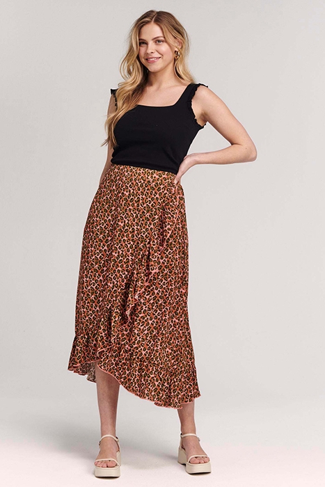 LADIES LOMBOK SKIRT TROPICAL TIGER STRAWBERRY PINK 3