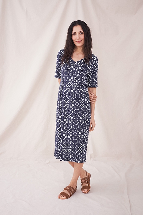 KARA ECO VERO JERSEY DRESS PURPLE MULTI 2