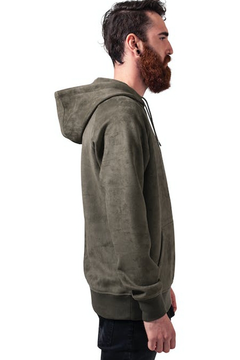 IMITATION SUEDE HOODY OLIVE 4