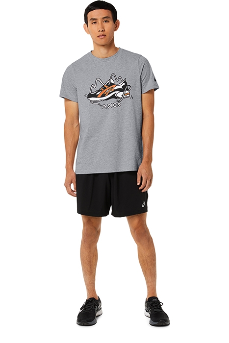 SHOE TEE GRAPHIC MID GREY HEATHER/ SHOCKING ORANGE 3