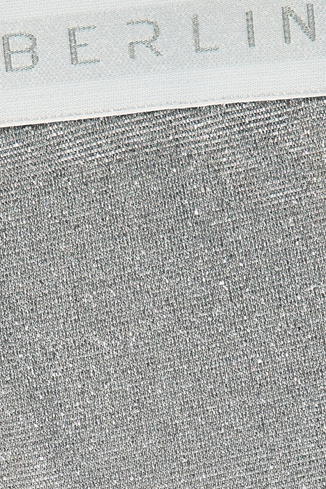 WOMAN'S GLITTER LEGGINS SILVER WITH LOGO TAPE WHITE SILVER 3