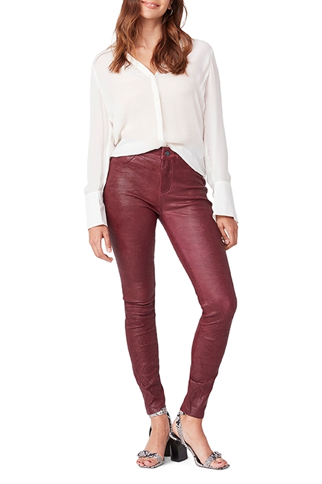 HOXTON STRETCH LEATHER PANT DARK CURRANT 3