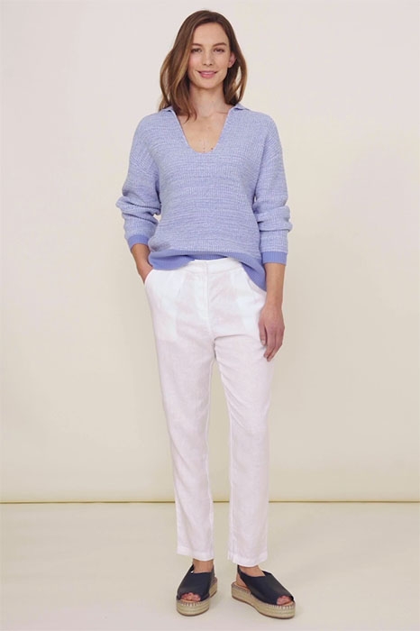 MADDIE LINEN TROUSER BRILLIANT WHITE 2