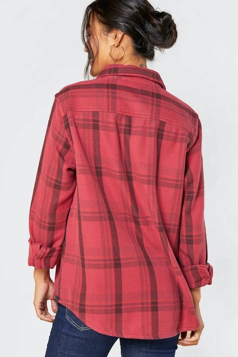 BLANKET SHIRT DUSTY RED CUSCO PLAID 2
