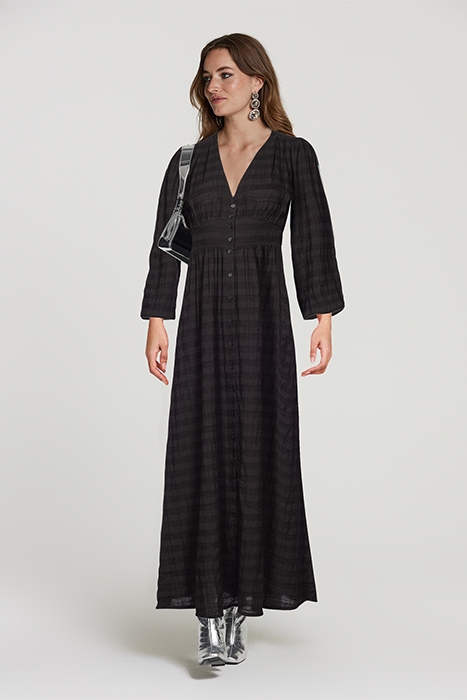 LADIES BEIRUT DRESS TASMANIA STRIPE BLACK 1