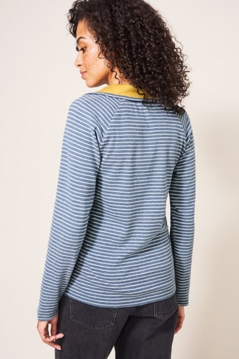 BILLY BUTTON THROUGH ROLL NECK BLUE MLT 3