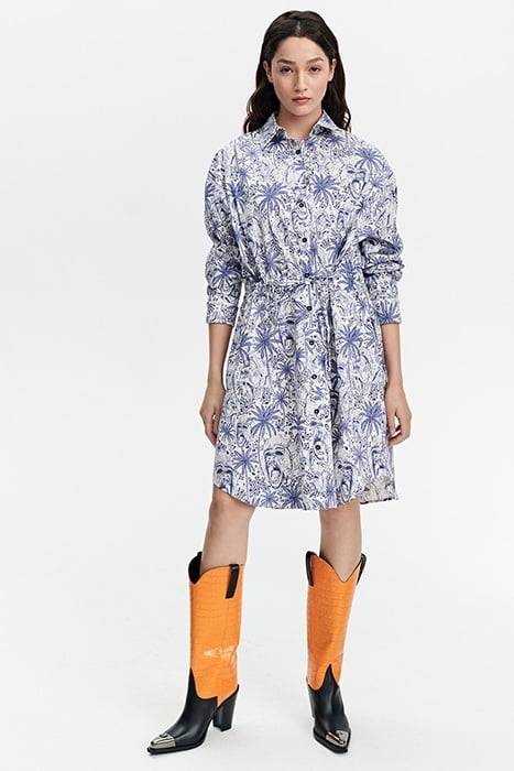 OVERSIZED SHIRT DRESS MONKEY PRINT 1