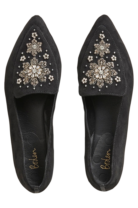EMBELLISHED SUEDE LOAFER BLK 3