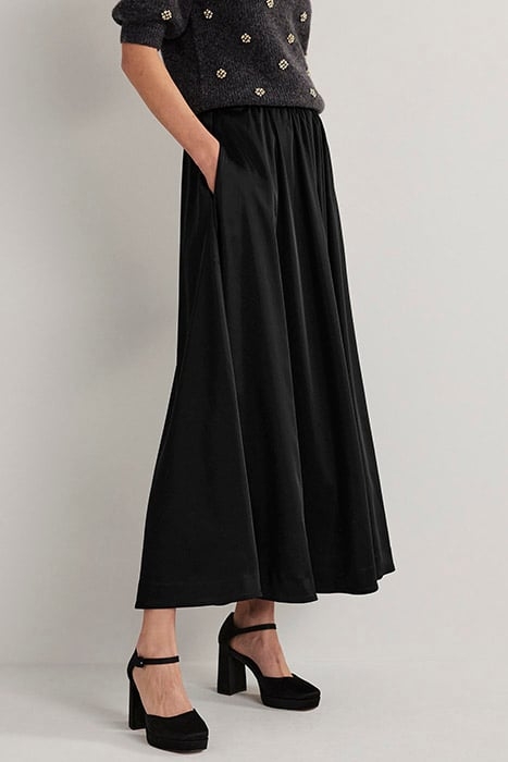 FULL SATIN MAXI SKIRT BLK 1