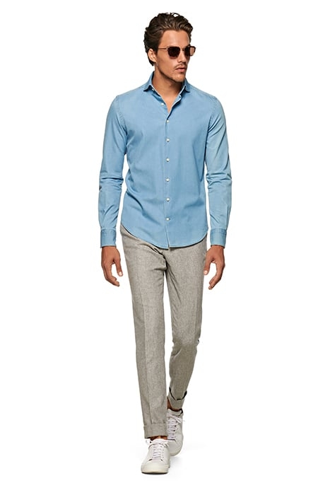 MID BLUE SLIM FIT SHIRT 3