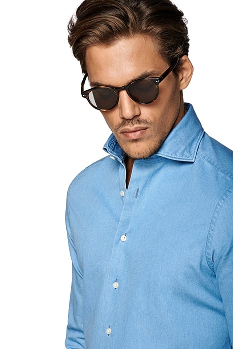 MID BLUE SLIM FIT SHIRT 5