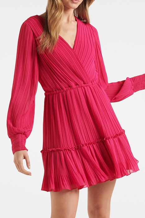 PARIS PLEAT MINI DRESS BRIGHT ROSE 1
