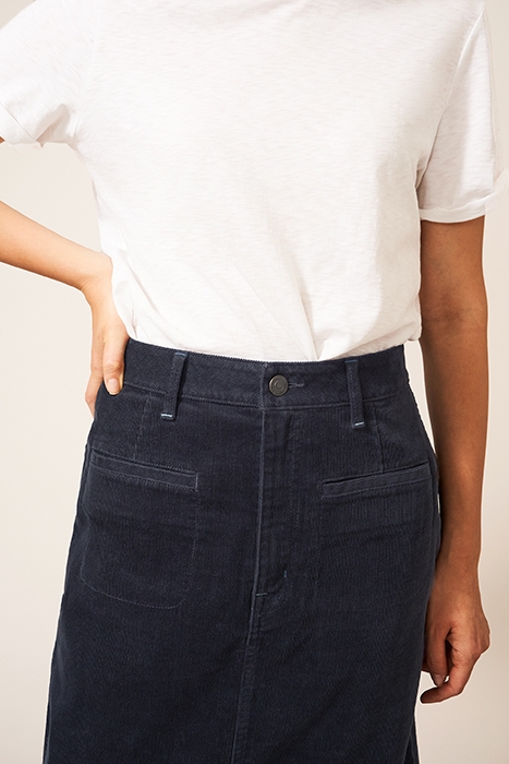 POPPY CORD MIDI SKIRT DK GREY 4